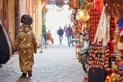 Women on Moroccan market (souk) in Marrakech, Morocco