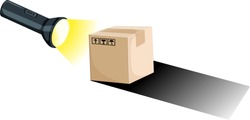 Making shadow with torch and box illustration