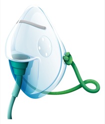 Illustration of an oxygen mask on a white background