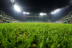 stadium, close up on grass