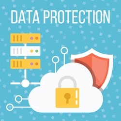 Data protection flat illustration. Abstract flat design concepts for web banners, web sites, printed materials. Creative vector illustration