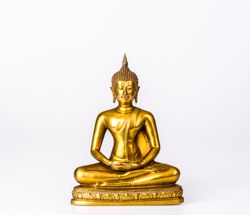 buddha statue on white background,statue in Buddhist Thailand  temple or wat,  are public  domain  or treasure of Buddhism ,no restrict in copy or use . This photo  taken   these  conditions