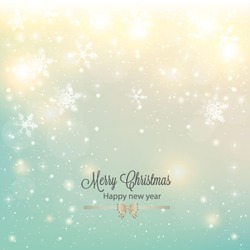 Abstract Christmas background with snowflakes and place for text. Vector Illustration.