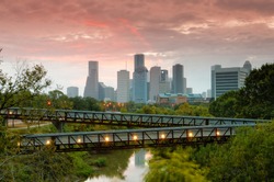 November Sunrise Over Downtown Houston - Southeast Texas Harris County