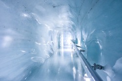 Ice cave walkway in Jungfraujoch,Switzerland 