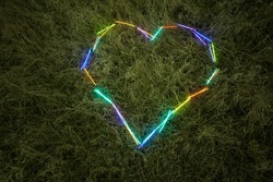 heart of lightstick on the grass