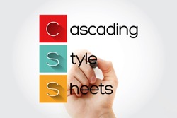 CSS - Cascading Style Sheets acronym with marker, technology concept background
