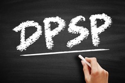 DPSP Deferred Profit Sharing Plan - registered plan that allows companies to share their profits with employees, acronym text concept on blackboard