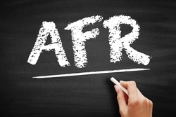 AFR - Applicable Federal Rate is the minimum interest rate that the Internal Revenue Service allows for private loans, acronym text on blackboard