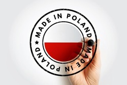 Made in Poland text emblem badge, concept background