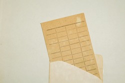 Vintage due date card, grunge paper texture.