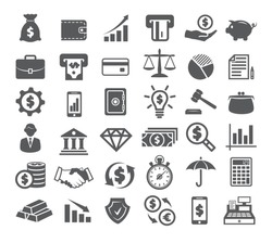 Finance Icons on white background