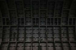 Underground dark wall in a subway tunnel