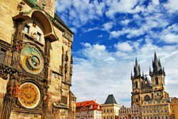  Prague, Czech Republic - view of square and astronomical clock 