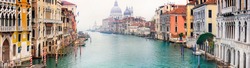 Amazing romantic Venice town. View of Grand canal from Academy' bridge. Italy travel and landmarks