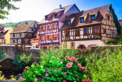 Kaysersberg- one of the most beautiful villages of France , Alsace - famous vine route and popular tourist destination