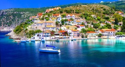 Amazing Greece series - beautiful colorful village Assos in Kefalonia island