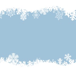 Vector blue background with snowflakes.