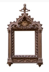 Vintage wooden frame isolated on a white background