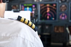 Captain epaulet - shoulder of a jet airliner pilot in command