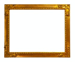 gold picture frame. Isolated over white background