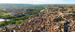 Drone photo of Fraga, province of Huesca, Aragon, Spain.