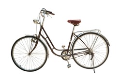 Retro styled bicycle isolated on a white background