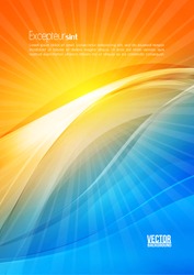 Sun and wave. Abstract digital modern bright color shiny background. Corporate flyer template. Design template layout for corporate business book, booklet, brochure, poster, banner, Vector