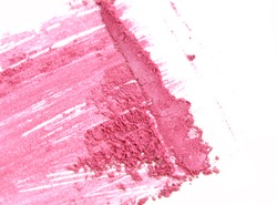 Pink close up crushed make up eye shadow on white
