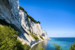Summer at the White Cliffs of Møns Klint, at Dronningstolen ,  in the Danish Part of the Baltic Sea