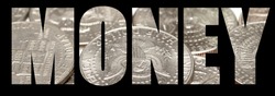 Money, Block Letters with Coins inside