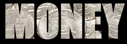 Money, Block Letters with Coins inside