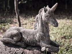 Unicorn stone statue
