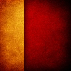 red paint background with gold strip