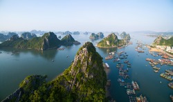 Beautiful sea landscape in Ha Long Bay, Vietnam.