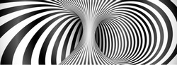 Black and white lines optical illusion horizontal background
