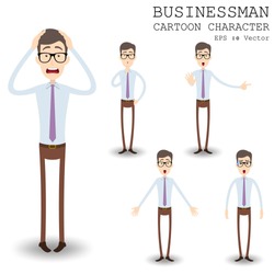 Businessman cartoon character eps 10 vector illustration