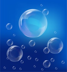 EPS10 vector Soap bubbles on a blue background