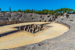 The Roman amphitheatre at Italica, Spain