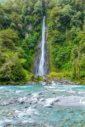 Thunder Creek falls in New Zealand