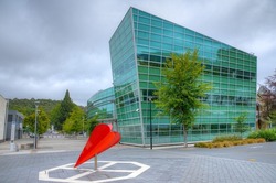 Modern building in the campus of University of Otago in Dunedin, New Zealand