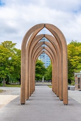 Wooden arches in Christchurch, New Zealand