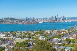 Aerial view of Auckland from Mount Victoria, New Zealand