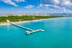 Aerial view of the pier of Burgas in Bulgaria