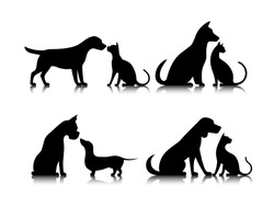  dog and cat silhouettes of animals