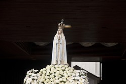 Statue of Our Lady of Fatima at the Sanctuary of Our Lady of Fatima, Portugal