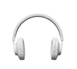 White headphones on white background, isolated