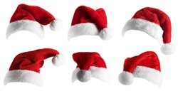 Santa Claus Hat set isolated over white background