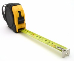 tape measure over a white surface