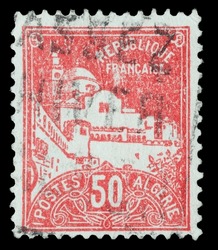 Circa 1947, vintage cancelled postage stamp from Algeria.